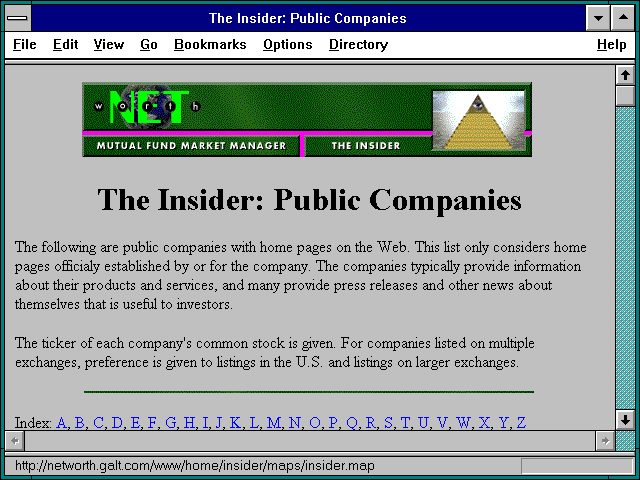 Screenshot of The Insider: Public Companies