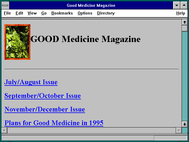 Screenshot of Good Medicine Magazine