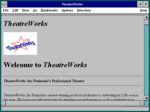 Screenshot of TheatreWorks