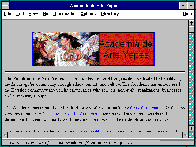 Screenshot of Academia de Arte Yepes