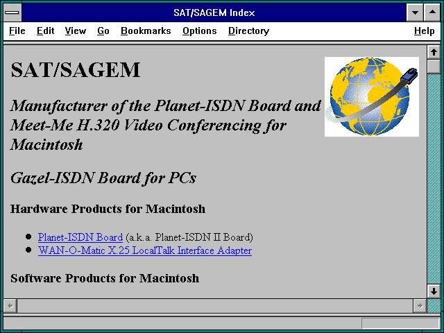 Screenshot of SAT/SAGEM Index