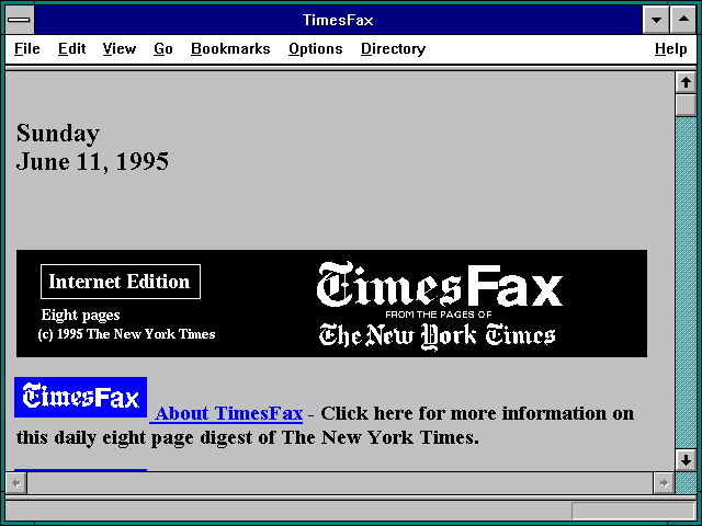 Screenshot of TimesFax--New York Times