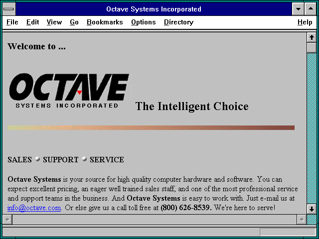 Screenshot of Octave Systems Incorporated