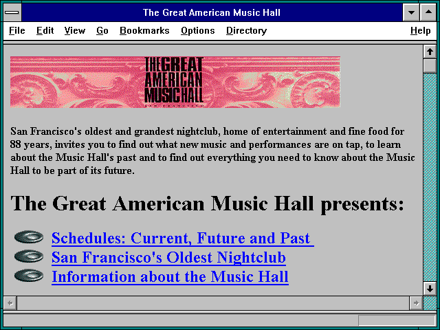 Screenshot of The Great American Music Hall