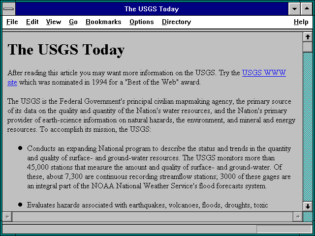 Screenshot of The USGS Today