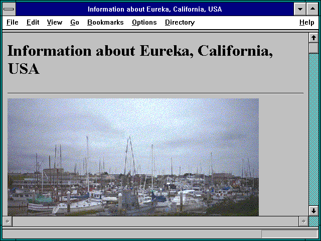 Screenshot of Information about Eureka California USA
