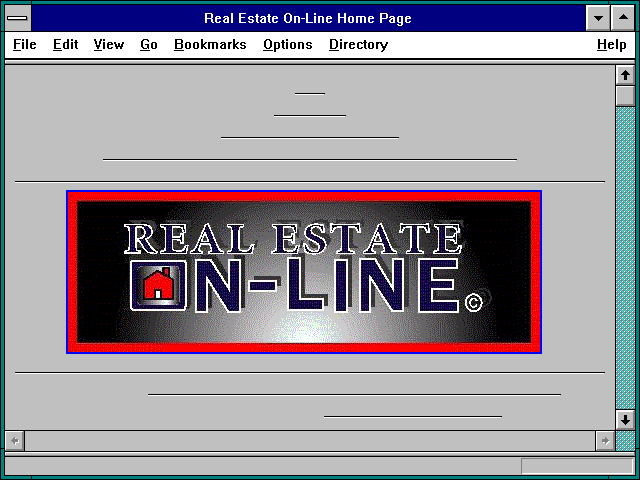 Screenshot of Real Estate On-Line Home Page
