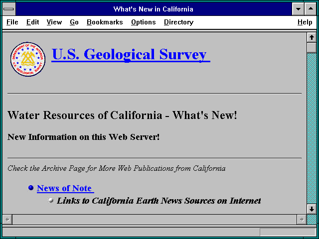 Screenshot of What's New in California