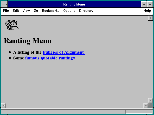 Screenshot of Ranting Menu