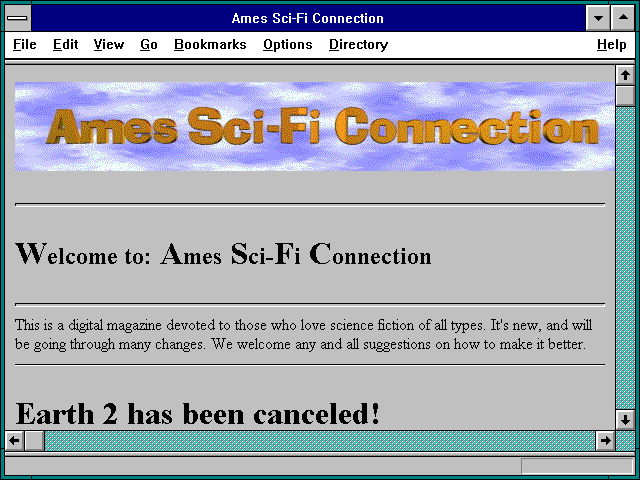 Screenshot of Ames Sci-Fi Connection