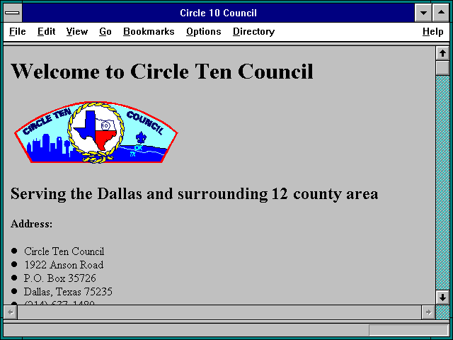 Screenshot of Circle 10 Council