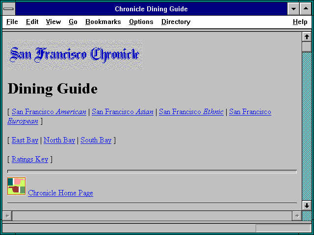 Screenshot of Chronicle Dining Guide