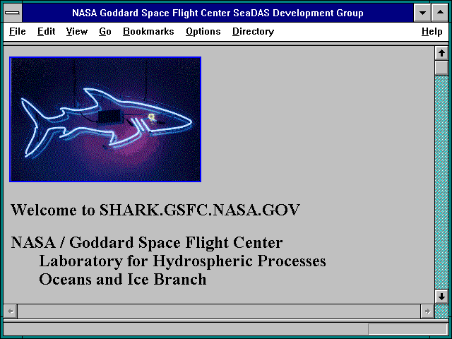 Screenshot of NASA Goddard Space Flight Center SeaDAS Development Group