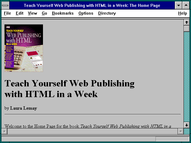 Screenshot of Teach Yourself Web Publishing with HTML in a Week: The Home Page