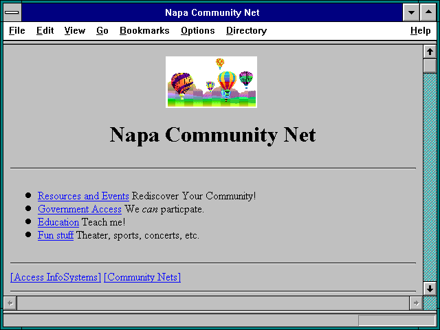 Screenshot of Napa Community Net