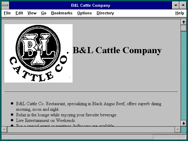 Screenshot of B&L Cattle Company