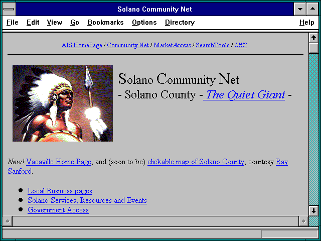 Screenshot of Solano Community Net