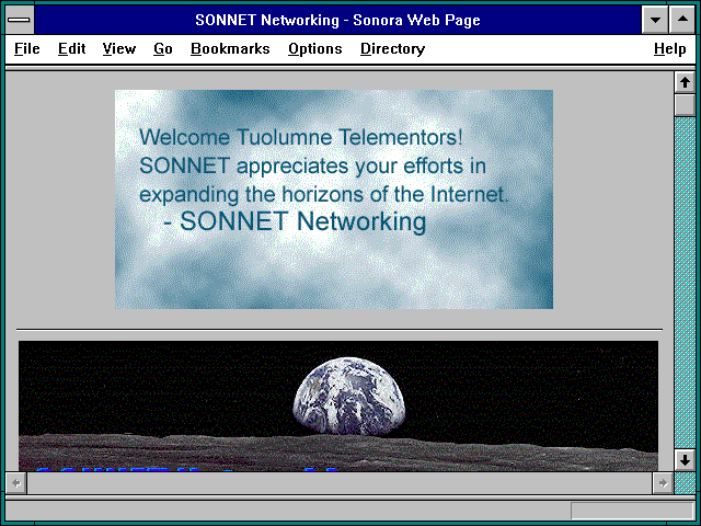 Screenshot of SONNET Networking - Sonora Web Page