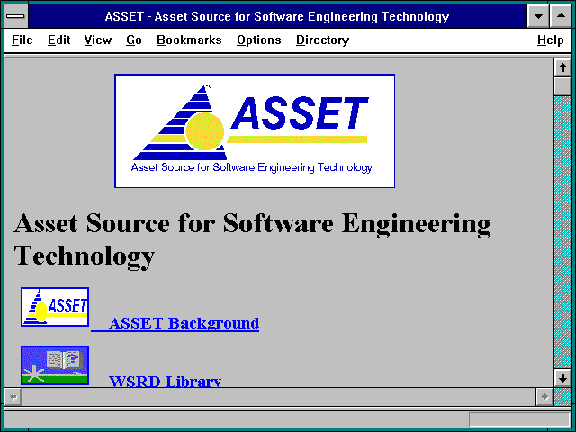 Screenshot of ASSET - Asset Source for Software Engineering Technology