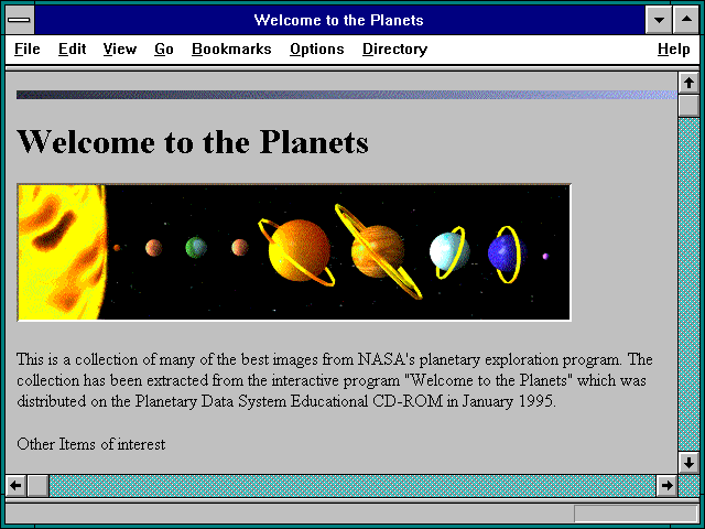 Screenshot of Welcome to the Planets
