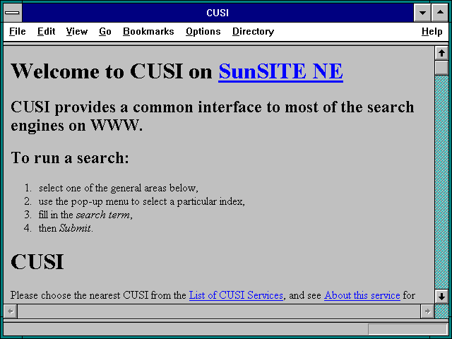 Screenshot of CUSI