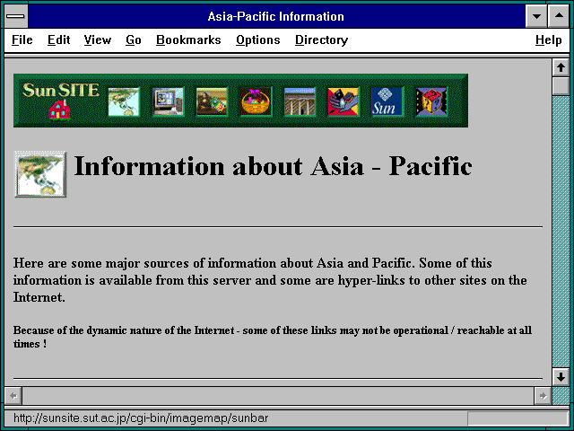 Screenshot of Asia-Pacific Information