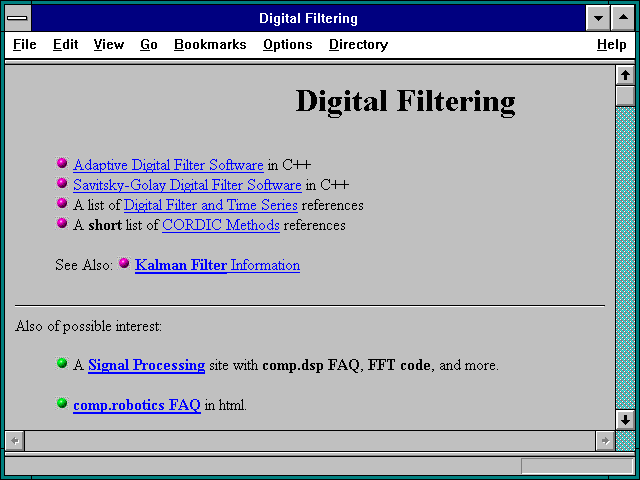 Screenshot of Digital Filtering