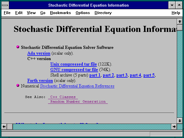 Screenshot of Stochastic Differential Equation Information