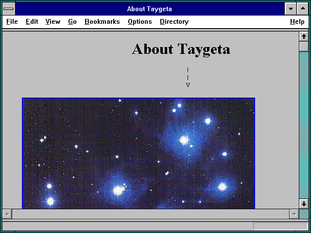 Screenshot of About Taygeta