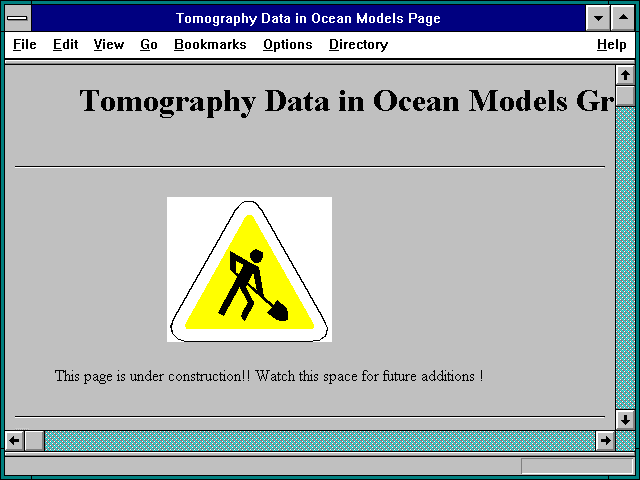 Screenshot of Tomography Data in Ocean Models Page