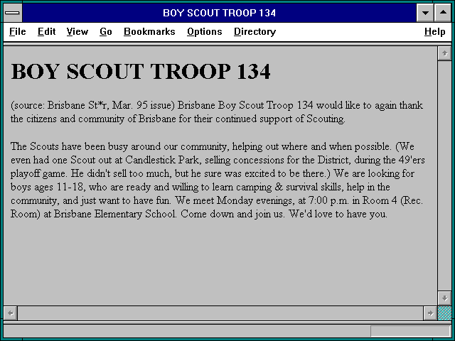 Screenshot of BOY SCOUT TROOP 134