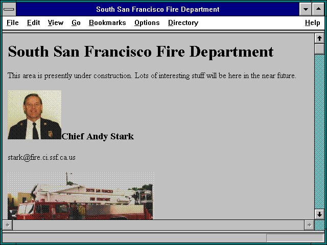 Screenshot of South San Francisco Fire Department