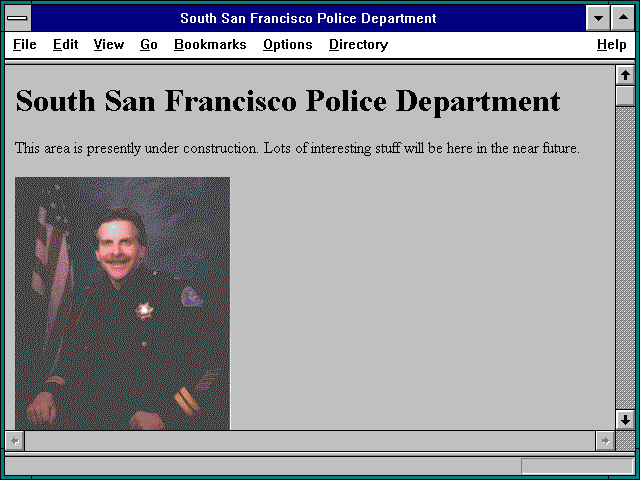 Screenshot of South San Francisco Police Department