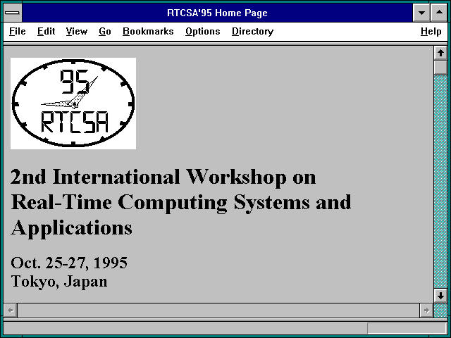 Screenshot of RTCSA'95 Home Page