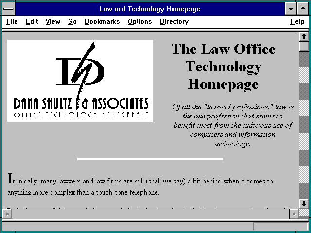 Screenshot of Law and Technology Homepage