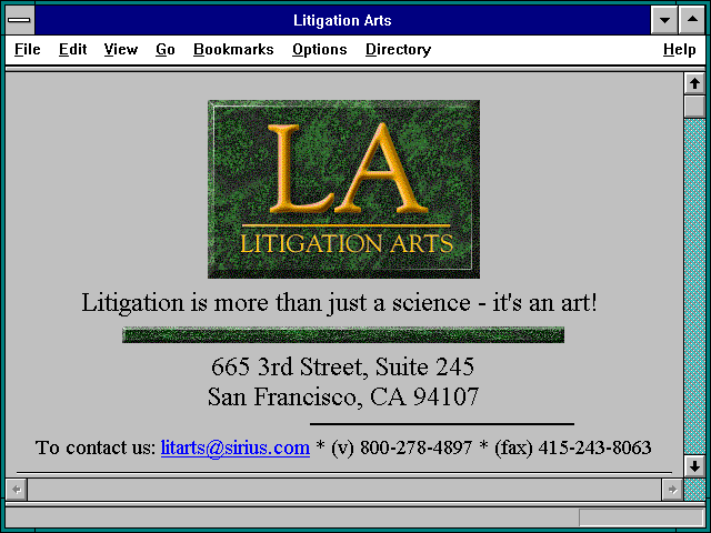 Screenshot of Litigation Arts