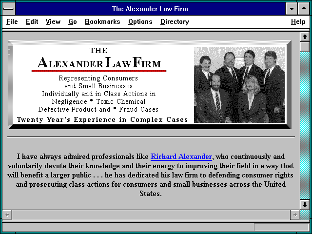 Screenshot of The Alexander Law Firm