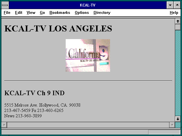 Screenshot of KCAL-TV LOS ANGELES