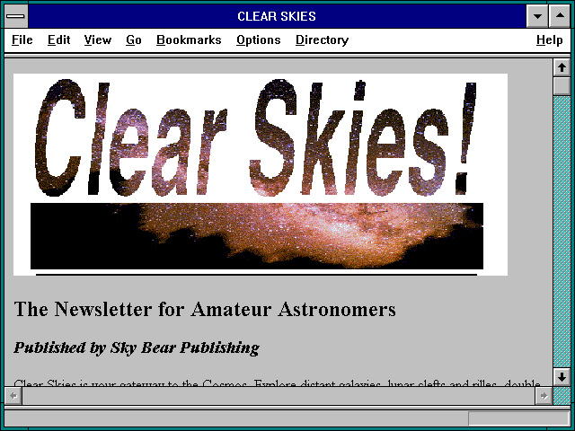 Screenshot of CLEAR SKIES