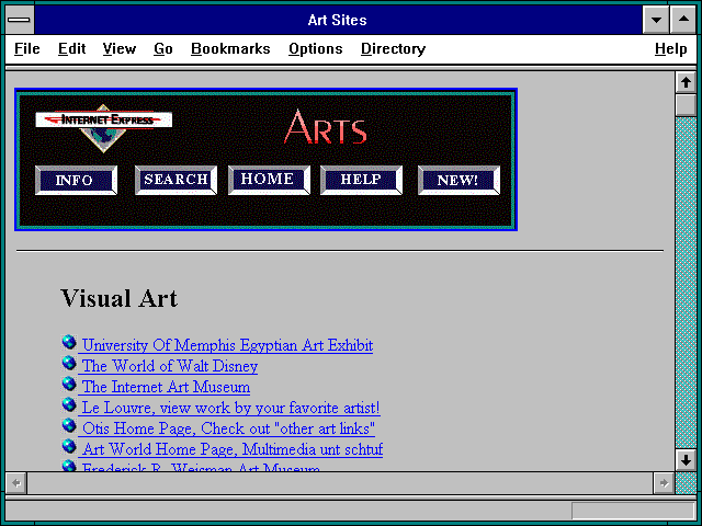 Screenshot of Art Sites