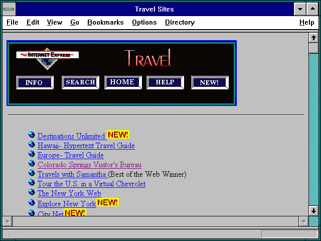 Screenshot of Travel Sites