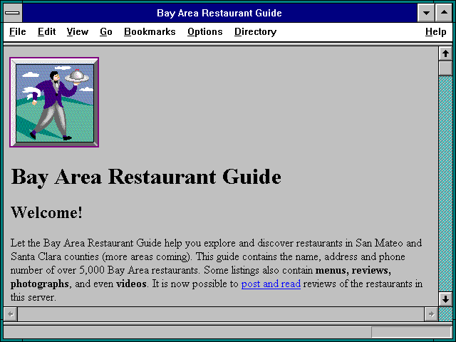 Screenshot of Bay Area Restaurant Guide