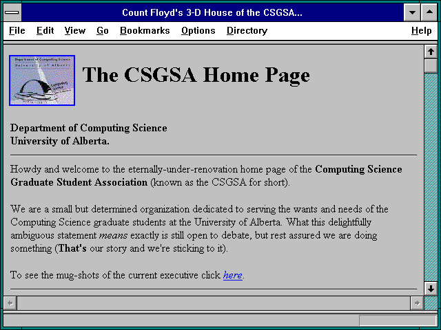 Screenshot of Count Floyd's 3-D House of the CSGSA...