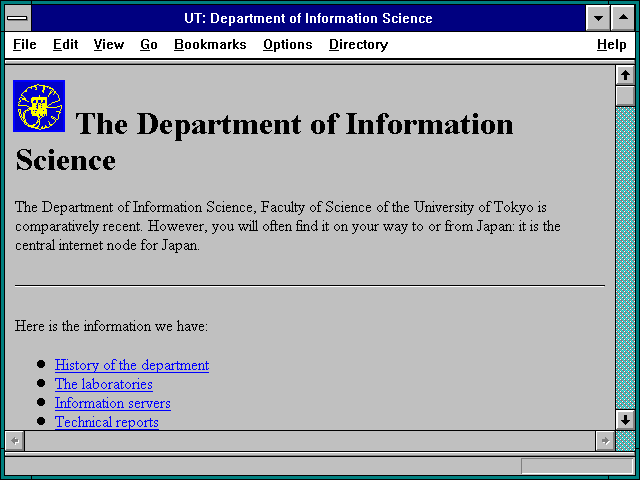 Screenshot of University of Tokyo
