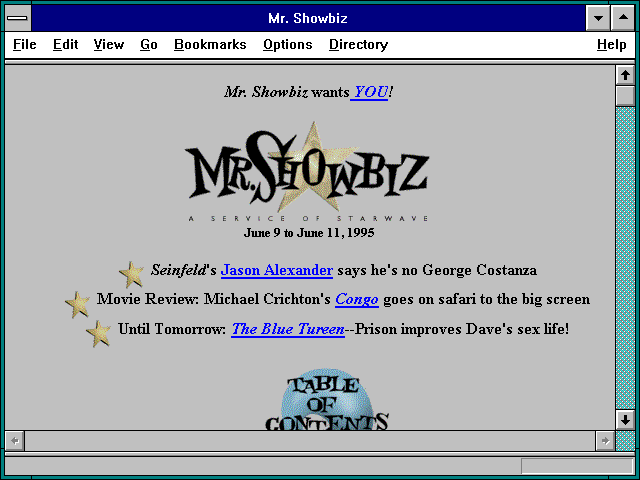 Screenshot of Mr. Showbiz