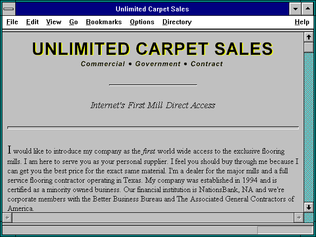 Screenshot of Unlimited Carpet Sales