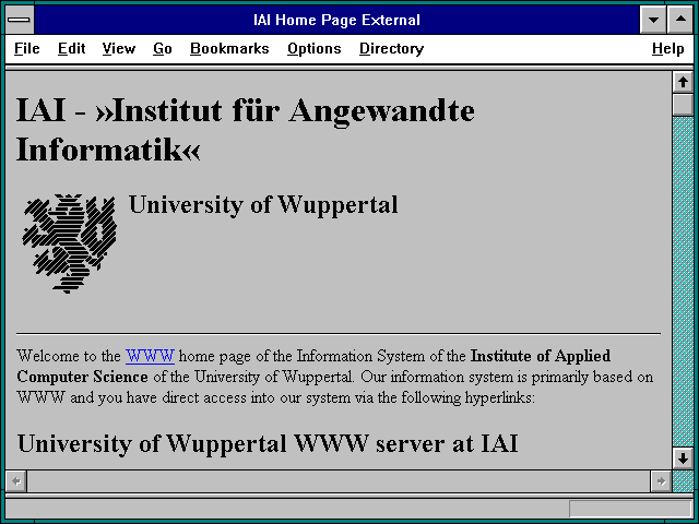 Screenshot of IAI Home Page External