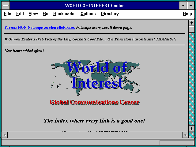 Screenshot of World of Interest Center