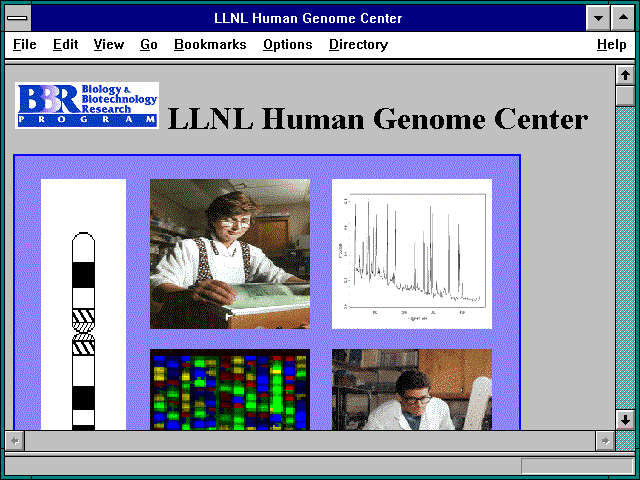 Screenshot of LLNL Human Genome Center