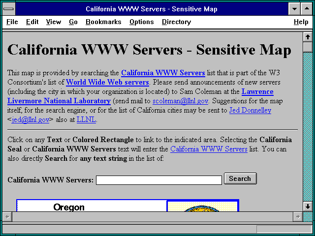 Screenshot of California WWW Servers - Sensitive Map